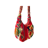 Turkish Kilim Boho Hipster Messenger Bag | Shoulder Bag | Crossbody bag | Red Kilim Crossbody Bag