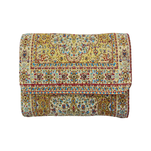 Beige Turkish Clutch - Carpet Pattern Wallet - Embroidered wallet