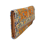 Turkish  Clutch - Carpet Pattern Wallet  - Embroidered wallet - Orange clutch