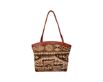 Kilim Travel & Weekender Bag - Tote Bag - Bag With Rug Patterns and Genuine Leather - Brown Bag