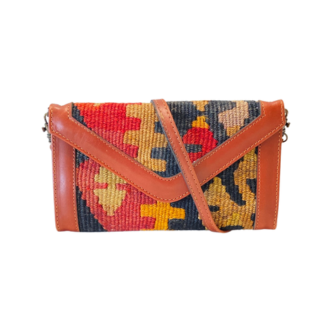 Kilim Leather Crossbody Wallet