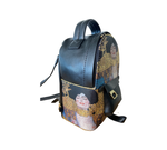 Mini Backpack - Motif Designed Backpack - Kilim Patterns Carry on  - Black