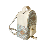 Mini Backpack - Motif Designed Backpack - Kilim Patterns Carry on  - Cream - Beige 
